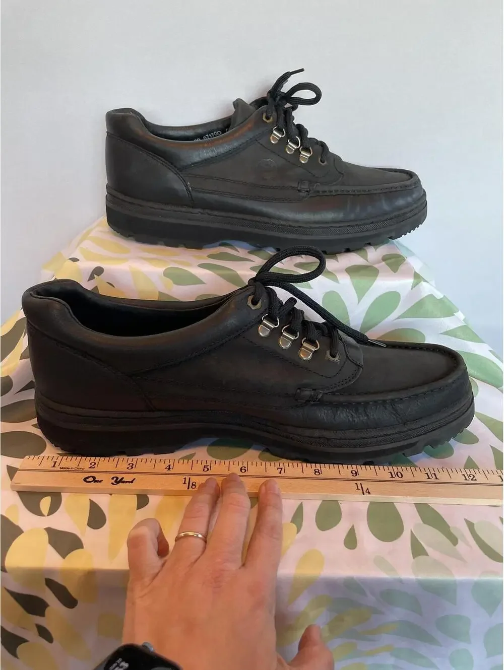 LandRover Black Leather Oxford Shoes Black Lug Sole US ~11.5 Rugged Heritage